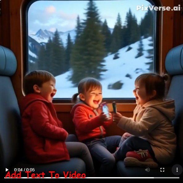 3 children on a Train